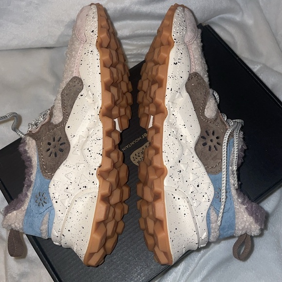 Flower Mountain KOTETSU Shearling and Suede Sneakers in Dove  grey-Beige - Picture 14 of 16